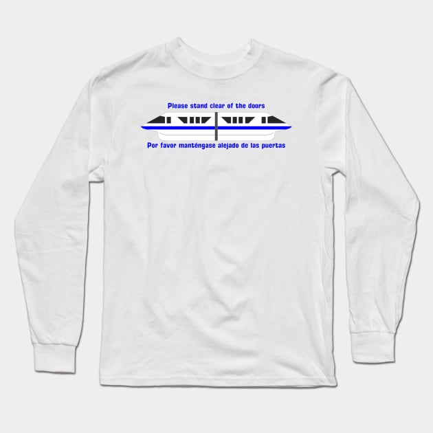 Please stand clear of the doors, Blue Long Sleeve T-Shirt by bcrosby2011